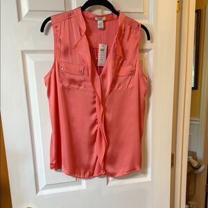 Women's Coral Sleeveless Blouse